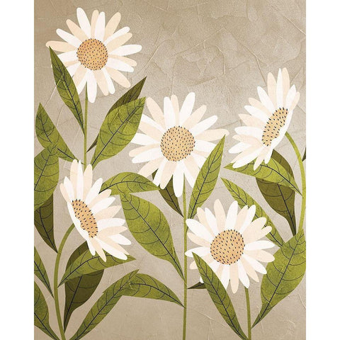 Daisies 2 Gold Ornate Wood Framed Art Print with Double Matting by Allen, Kimberly