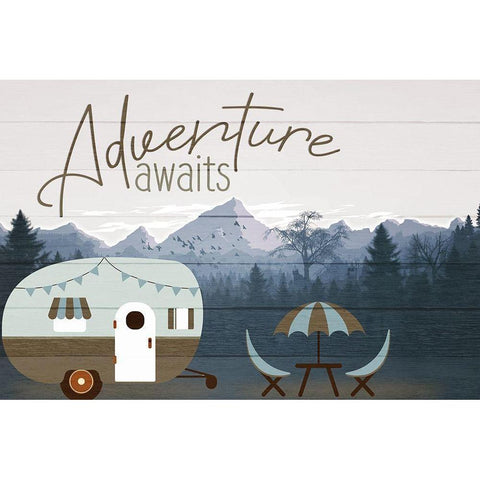 Roam Adventure Blue White Modern Wood Framed Art Print by Allen, Kimberly