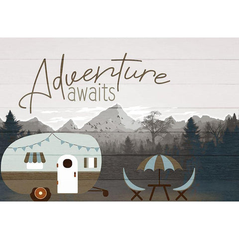 Roam Adventure Gold Ornate Wood Framed Art Print with Double Matting by Allen, Kimberly