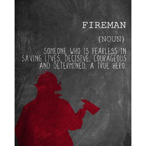A Fireman Gold Ornate Wood Framed Art Print with Double Matting by Allen, Kimberly