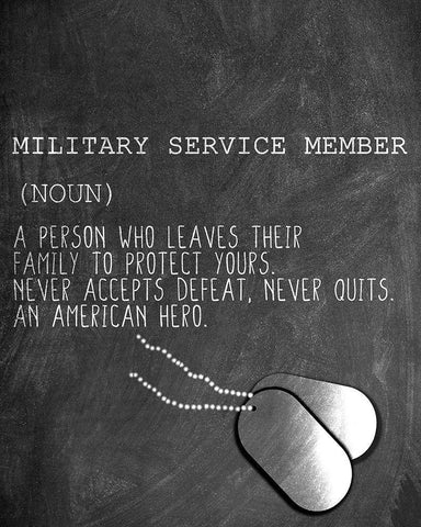 A Military Service Member White Modern Wood Framed Art Print with Double Matting by Allen, Kimberly