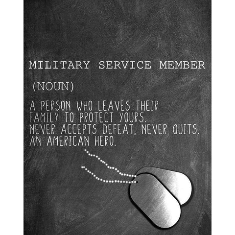 A Military Service Member Black Modern Wood Framed Art Print with Double Matting by Allen, Kimberly