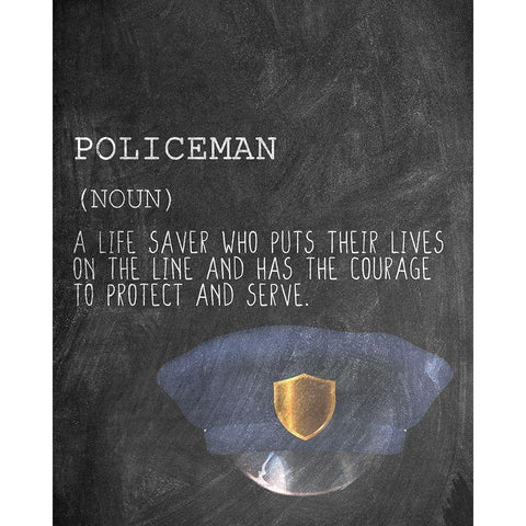 A Policeman White Modern Wood Framed Art Print by Allen, Kimberly