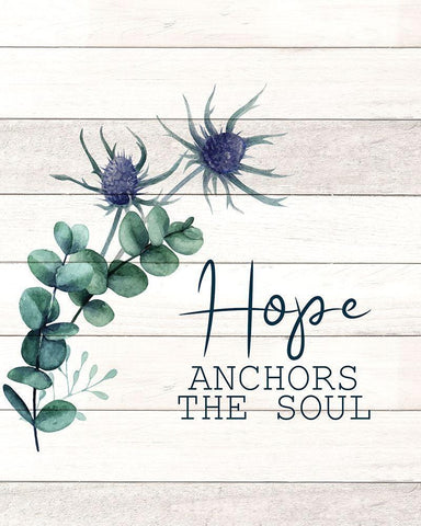 Hope Anchors White Modern Wood Framed Art Print with Double Matting by Allen, Kimberly
