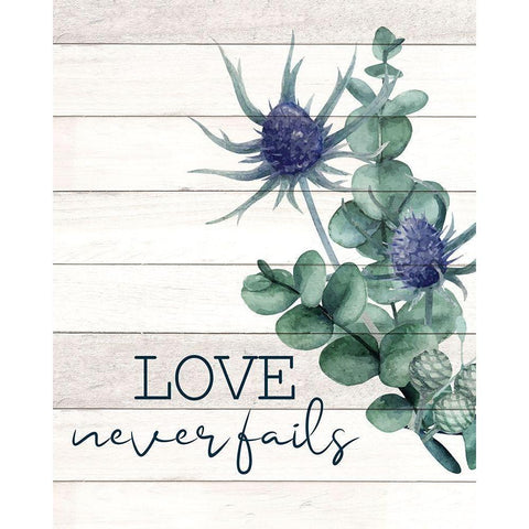 Love never Fails Thistle Gold Ornate Wood Framed Art Print with Double Matting by Allen, Kimberly