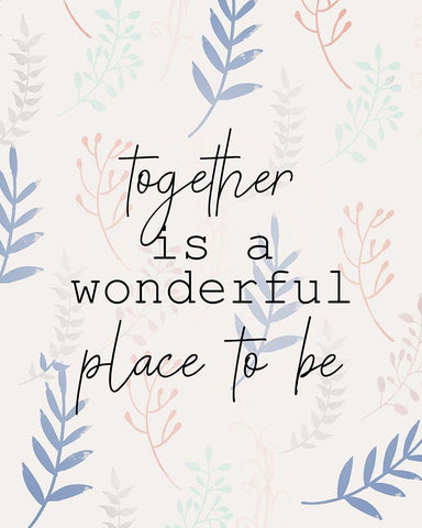 Together Place White Modern Wood Framed Art Print with Double Matting by Allen, Kimberly