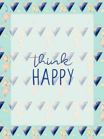 Think Happy White Modern Wood Framed Art Print with Double Matting by Allen, Kimberly