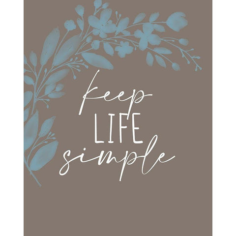 Keep Life Simple Branch Gold Ornate Wood Framed Art Print with Double Matting by Allen, Kimberly