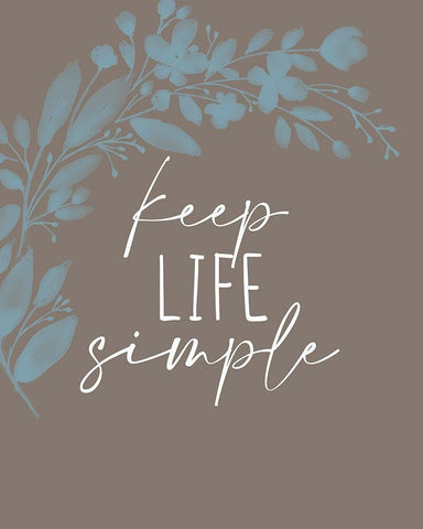 Keep Life Simple Branch White Modern Wood Framed Art Print with Double Matting by Allen, Kimberly