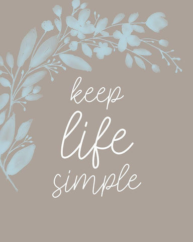 Keep Life Simple Branch V2 White Modern Wood Framed Art Print with Double Matting by Allen, Kimberly