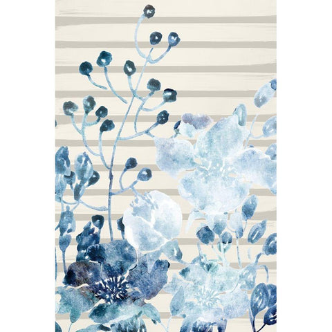 Wildflower Blues 1 White Modern Wood Framed Art Print by Allen, Kimberly