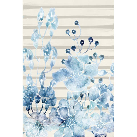 Wildflower Blues 2 White Modern Wood Framed Art Print by Allen, Kimberly