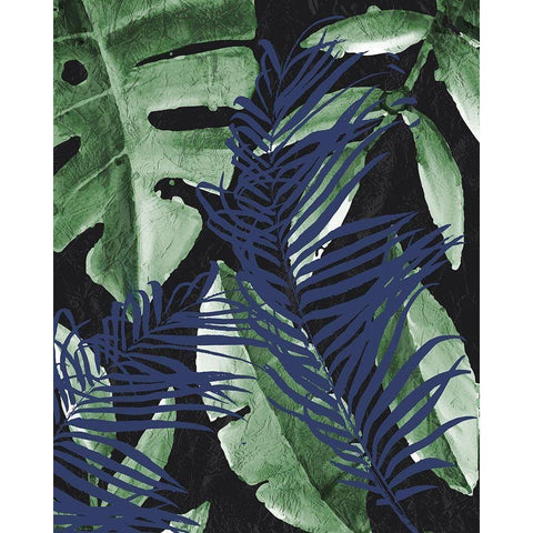 Tropic Palms 1 Black Modern Wood Framed Art Print with Double Matting by Allen, Kimberly