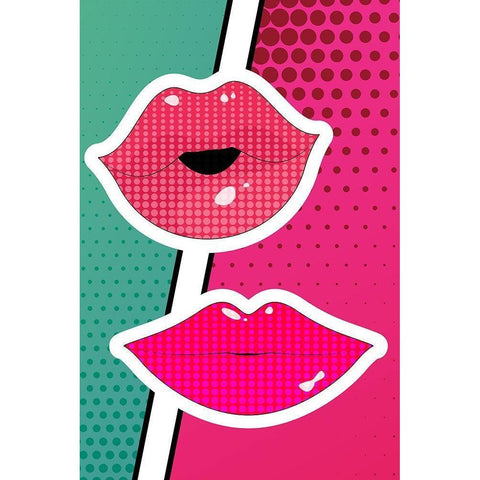 Pop Lips 1 White Modern Wood Framed Art Print by Allen, Kimberly