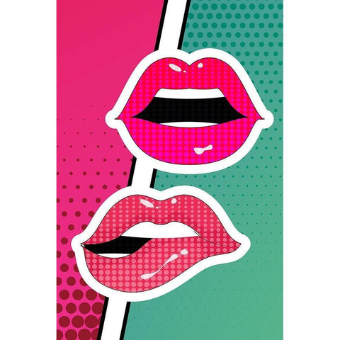 Pop Lips 2 White Modern Wood Framed Art Print by Allen, Kimberly