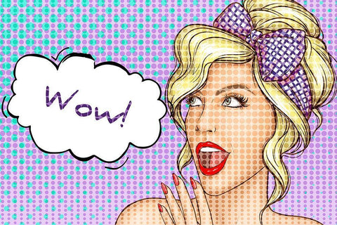 Wow 1 Black Ornate Wood Framed Art Print with Double Matting by Allen, Kimberly