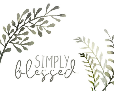 Simple Blessed Branches White Modern Wood Framed Art Print with Double Matting by Allen, Kimberly