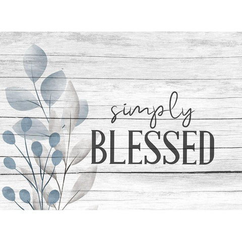 Simply Blessed Blue Black Modern Wood Framed Art Print by Allen, Kimberly