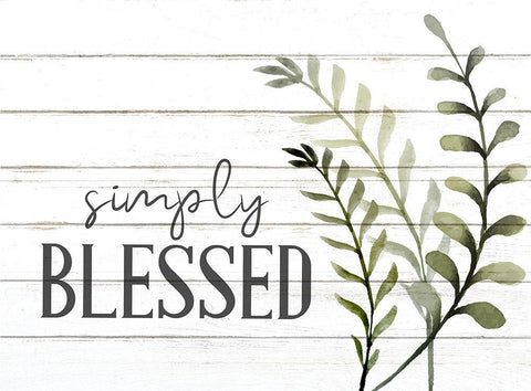 Simply Blessed Sage Black Ornate Wood Framed Art Print with Double Matting by Allen, Kimberly