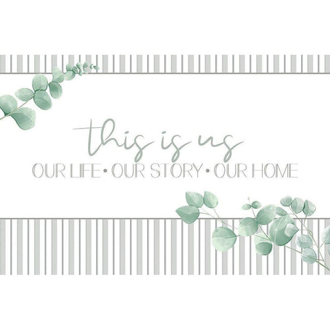 This is Us Stripes Black Modern Wood Framed Art Print with Double Matting by Allen, Kimberly