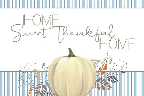 Home Sweet Thankful Home White Modern Wood Framed Art Print with Double Matting by Allen, Kimberly