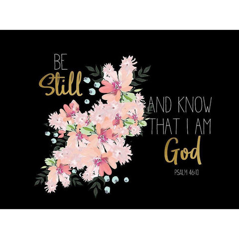 Be Still Pink Gold Ornate Wood Framed Art Print with Double Matting by Allen, Kimberly