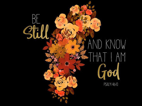 Be Still Spice floral v2 Black Ornate Wood Framed Art Print with Double Matting by Allen, Kimberly
