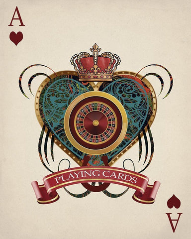 Playing Cards 1 Black Ornate Wood Framed Art Print with Double Matting by Allen, Kimberly