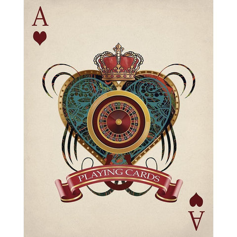 Playing Cards 1 Gold Ornate Wood Framed Art Print with Double Matting by Allen, Kimberly