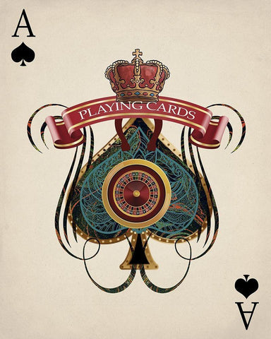 Playing Cards 2 Black Ornate Wood Framed Art Print with Double Matting by Allen, Kimberly