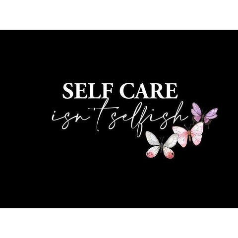 Selfcare Black Modern Wood Framed Art Print by Allen, Kimberly