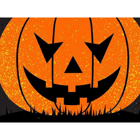 Jack O Lantern Black Modern Wood Framed Art Print with Double Matting by Allen, Kimberly