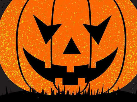 Jack O Lantern White Modern Wood Framed Art Print with Double Matting by Allen, Kimberly