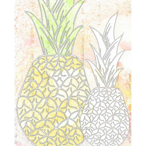 Pinneapple 1 White Modern Wood Framed Art Print by Allen, Kimberly