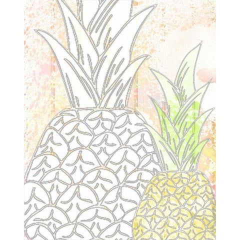 Pinneapple 2 White Modern Wood Framed Art Print by Allen, Kimberly