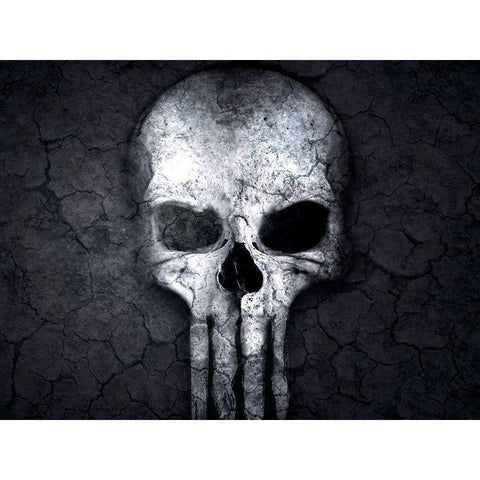 Skull Black Modern Wood Framed Art Print by Allen, Kimberly