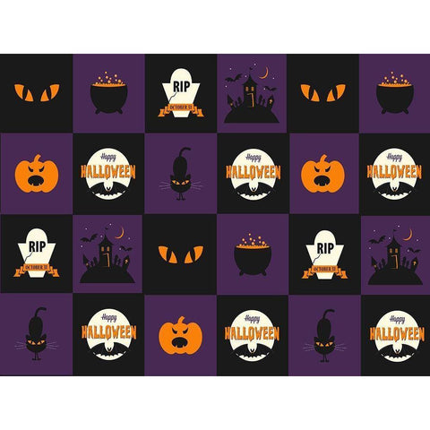 Happy Halloween Gold Ornate Wood Framed Art Print with Double Matting by Allen, Kimberly