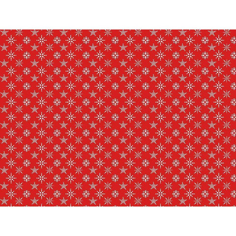 Red Snowflakes Gold Ornate Wood Framed Art Print with Double Matting by Allen, Kimberly