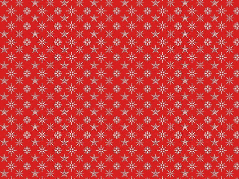 Red Snowflakes Black Ornate Wood Framed Art Print with Double Matting by Allen, Kimberly