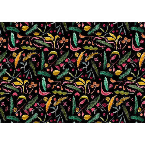 Palms and Hearts Black Modern Wood Framed Art Print with Double Matting by Allen, Kimberly