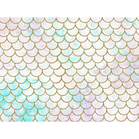 Mermaid Scales Gold Ornate Wood Framed Art Print with Double Matting by Allen, Kimberly