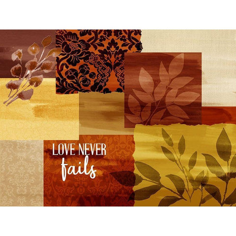 Love Never Fails Black Modern Wood Framed Art Print with Double Matting by Allen, Kimberly