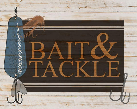 Bait and Tackle V2 White Modern Wood Framed Art Print with Double Matting by Allen, Kimberly