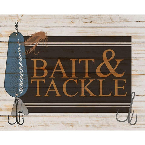 Bait and Tackle V2 Black Modern Wood Framed Art Print with Double Matting by Allen, Kimberly