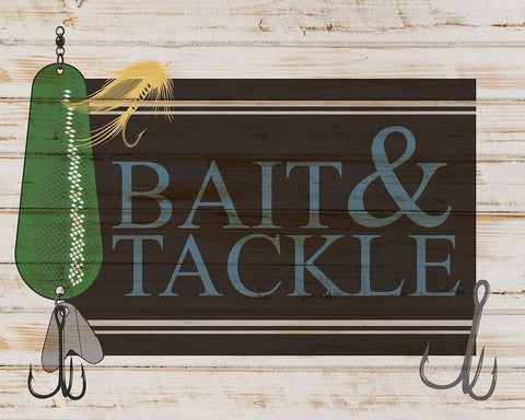 Bait and Tackle Black Ornate Wood Framed Art Print with Double Matting by Allen, Kimberly