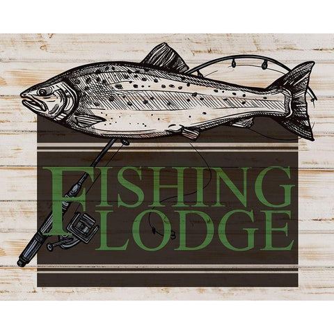 Fishing Lodge White Modern Wood Framed Art Print by Allen, Kimberly