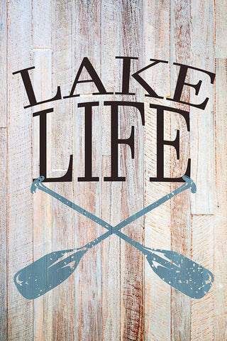 Lake Life White Modern Wood Framed Art Print with Double Matting by Allen, Kimberly