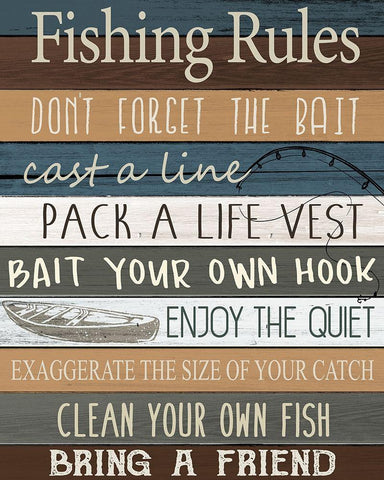 Fishing v2 White Modern Wood Framed Art Print with Double Matting by Allen, Kimberly