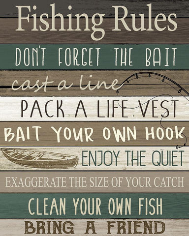 Fishing White Modern Wood Framed Art Print with Double Matting by Allen, Kimberly