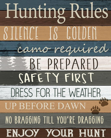 Hunting Rules v2 Black Ornate Wood Framed Art Print with Double Matting by Allen, Kimberly